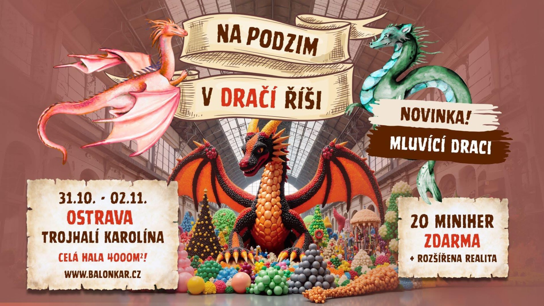 Balonková výstava - Dračí říše Ostrava