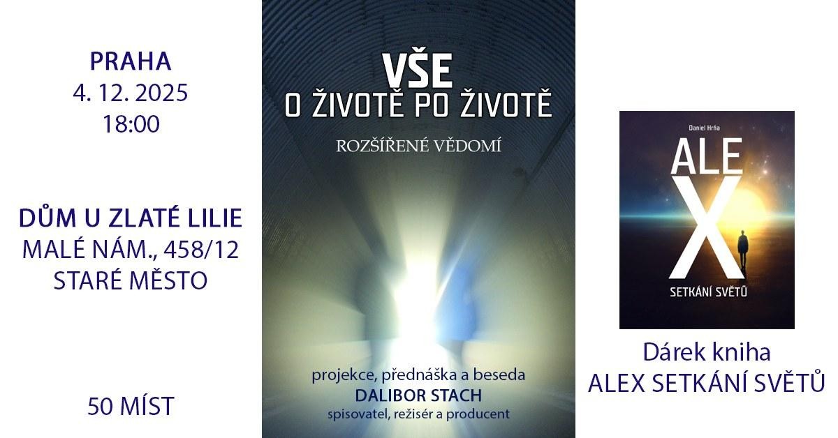 VŠE O ŽIVOTĚ PO ŽIVOTĚ - ROZŠÍŘENÉ VĚDOMÍ / Projekce + přednáška + Alex - Setkání světů