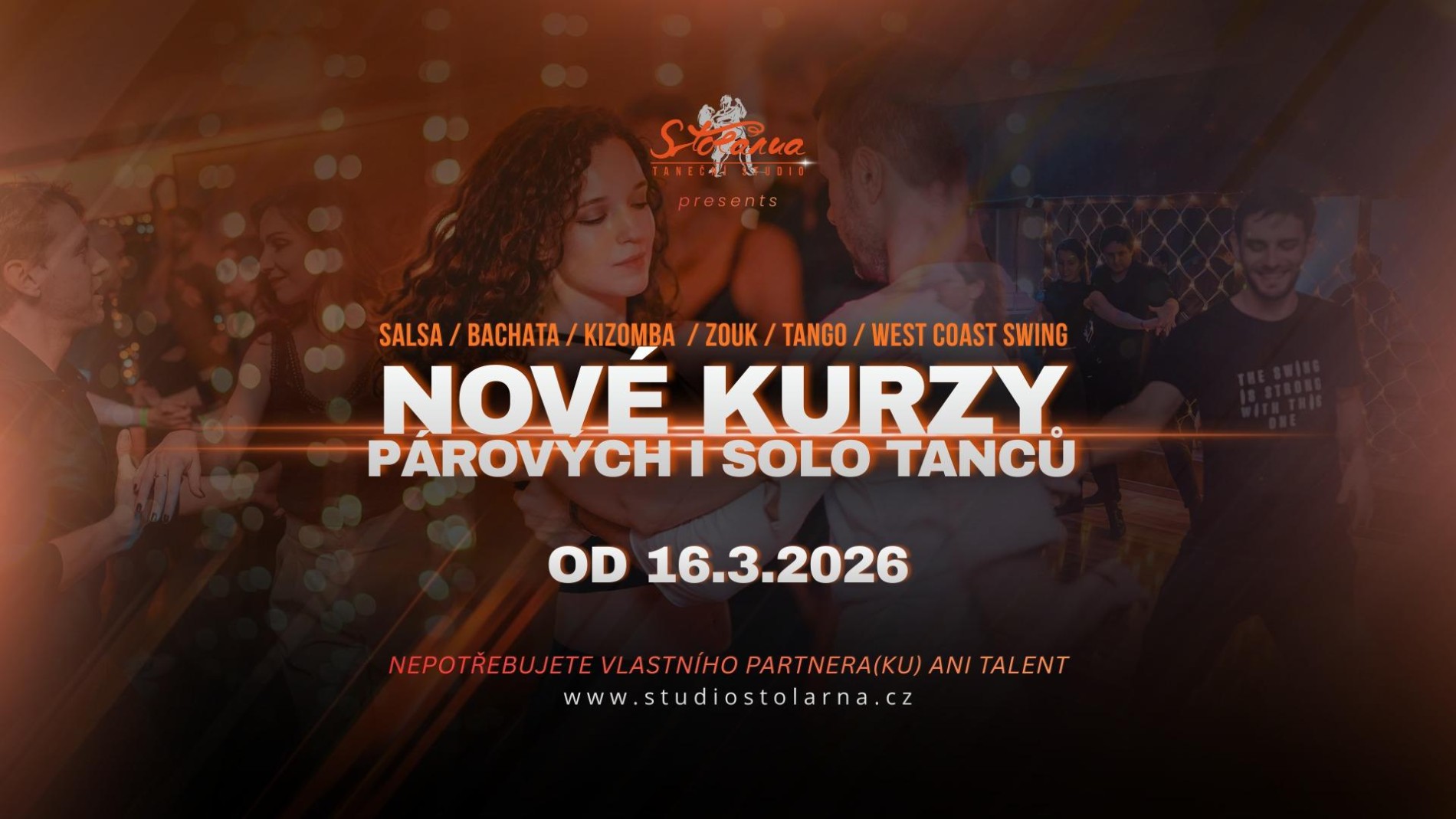 Nové taneční kurzy od 16.3.- 10.5. - salsa | bachata | zouk | kizomba | tango | west coast swing | lambada