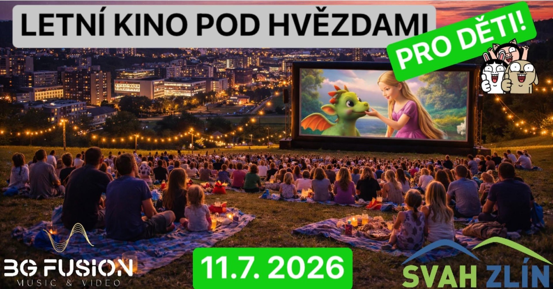 LETNÍ KINO POD HVĚZDAMI NAD ZLÍNEM PRO DĚTI!