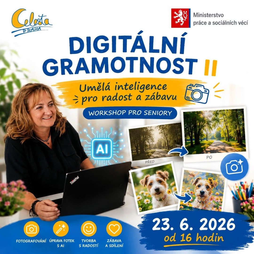 Digitální gramotnost II – AI pro radost a zábavu – workshop pro seniory