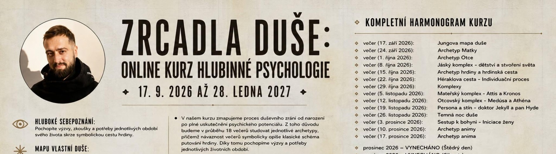 Zrcadla duše - Online kurz hlubinné psychologie Zrcadla duše - Online kurz hlubinné psychologie