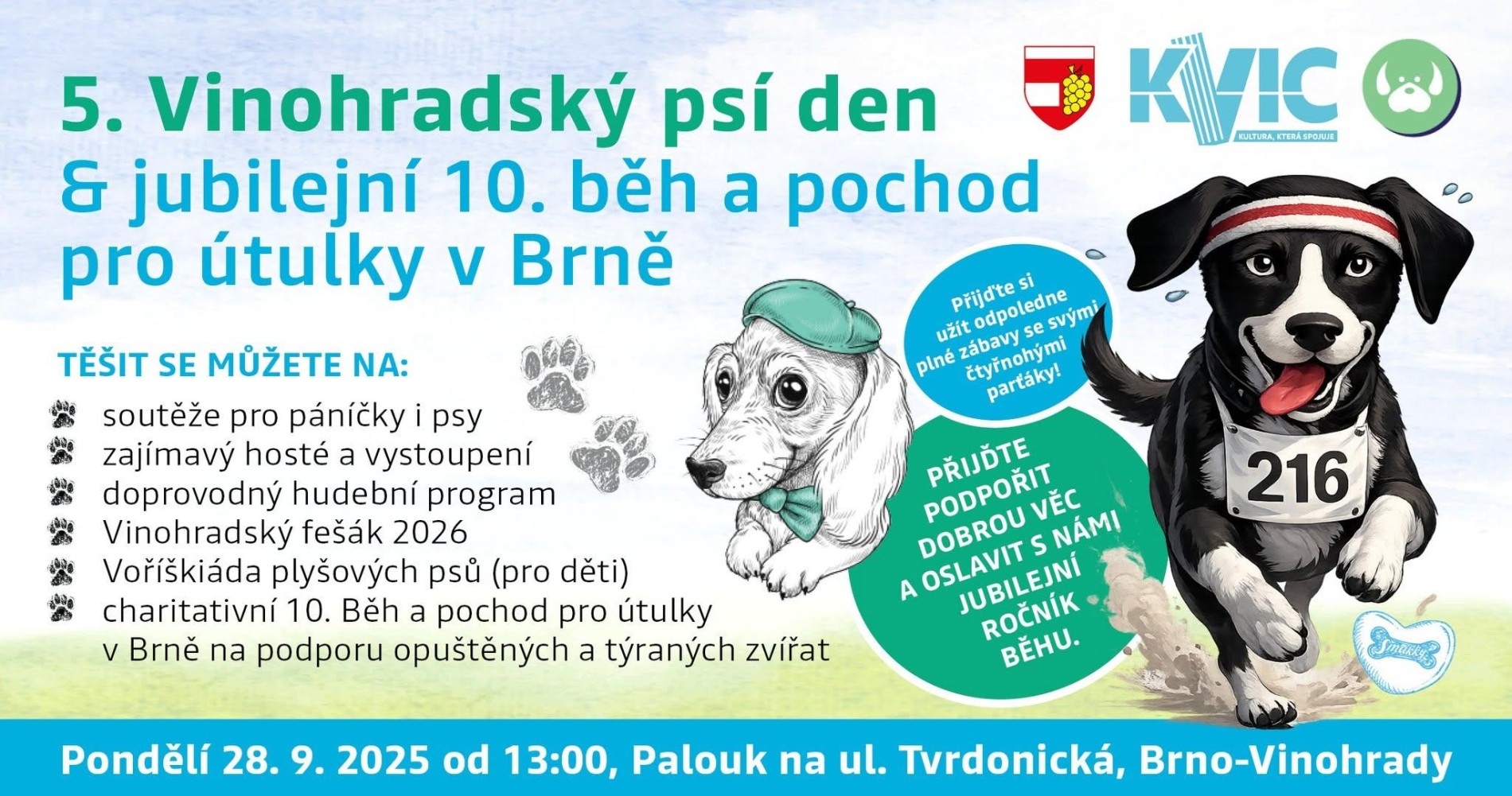 5.Vinohradský psí den a 10.Běh a pochod pro útulky v Brně