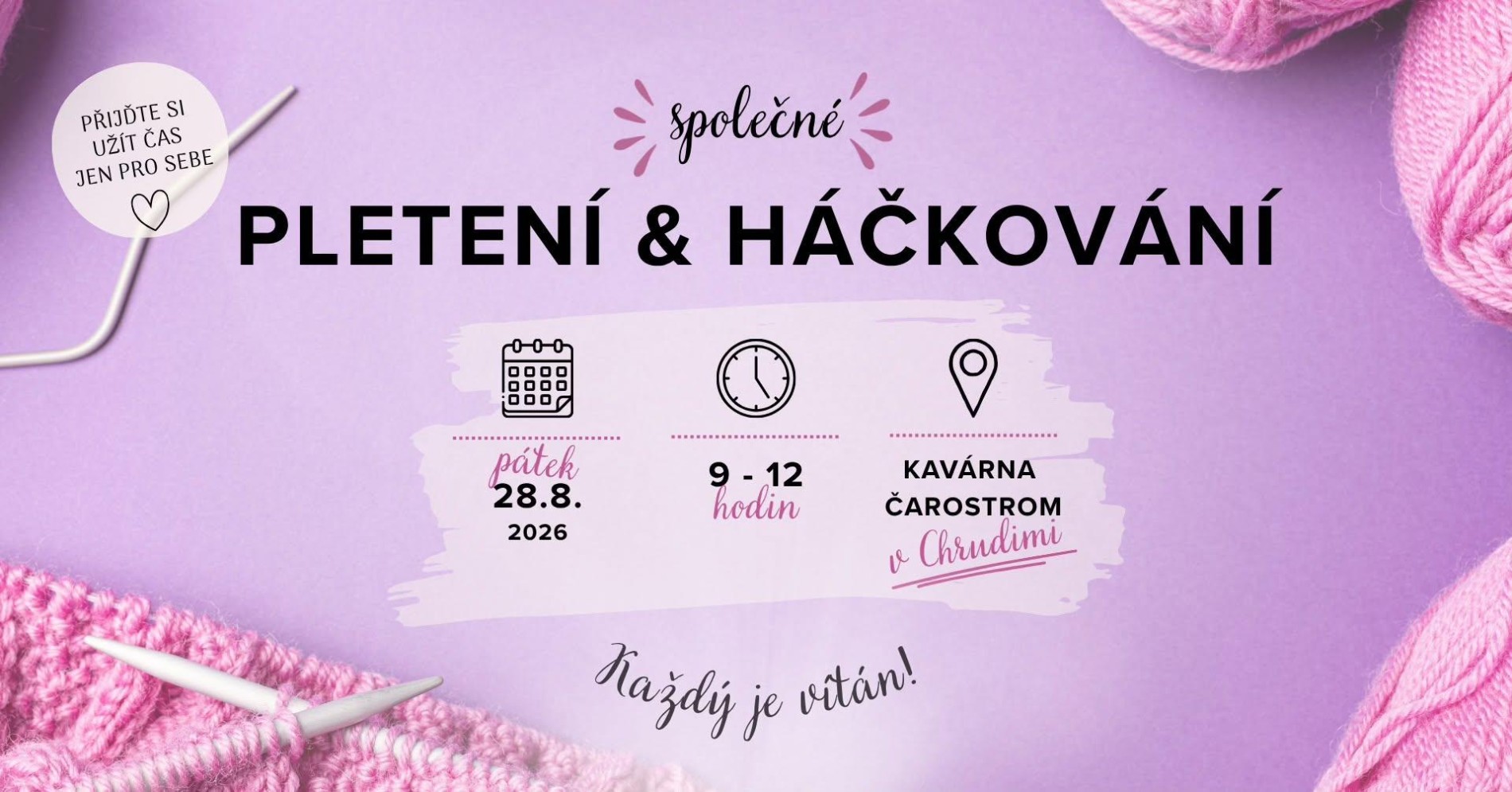 Společné pletení a háčkování v Chrudimi