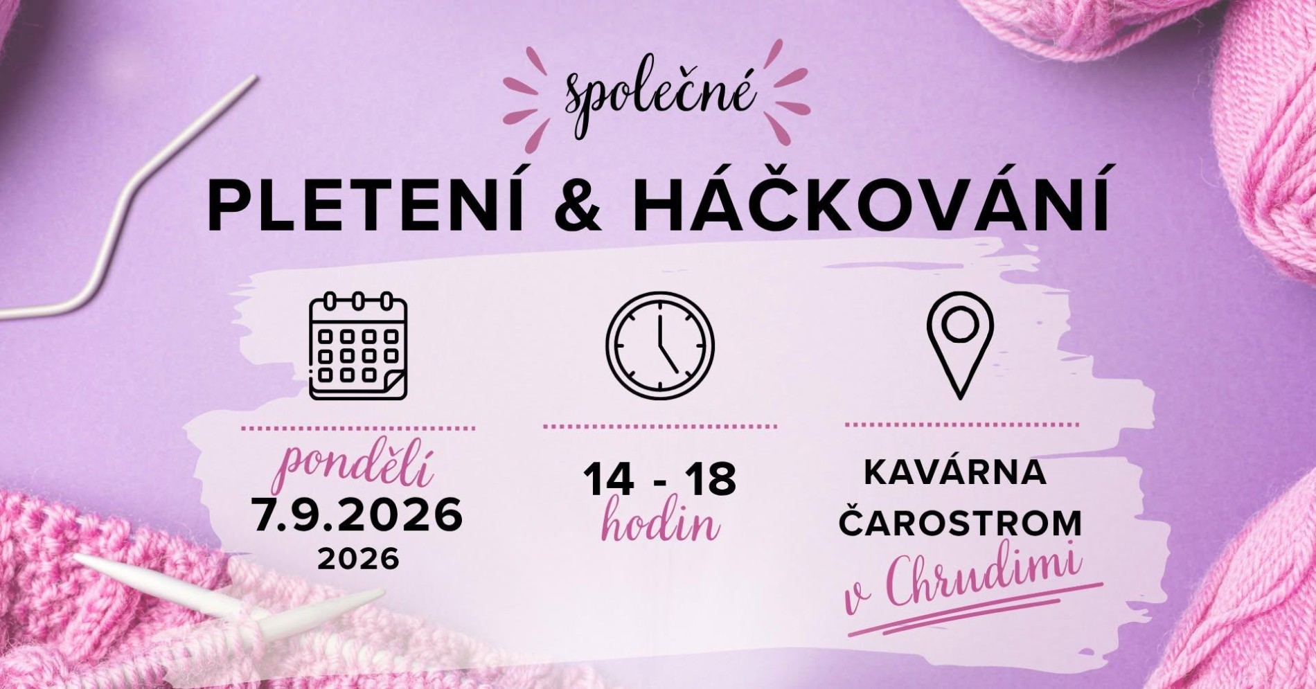 Společné pletení a háčkování v Chrudimi