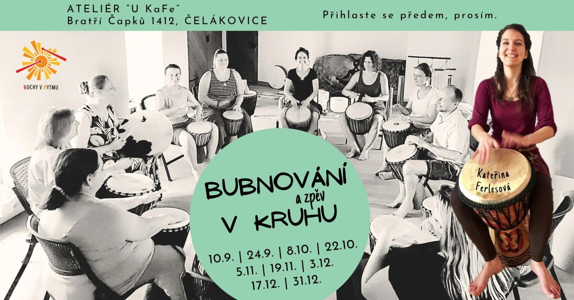 Bubnování v kruhu Čelákovice