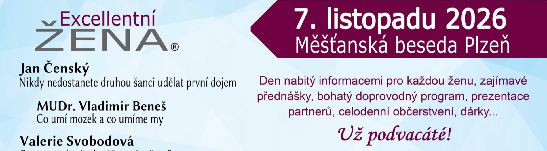 20. vzdělávací a zážitkové setkání EXCELLENTNÍ ŽENA