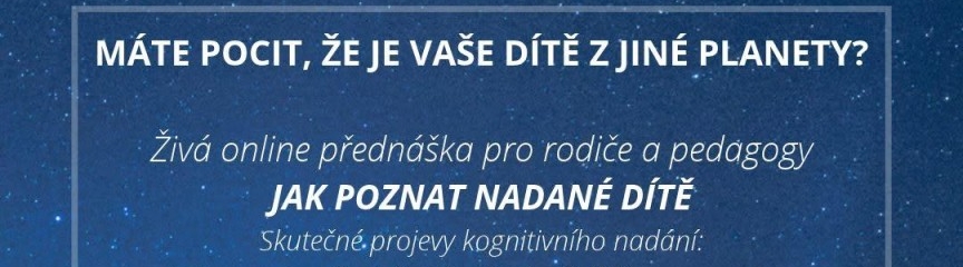 Živé online setkání Jak poznat nadané dítě
