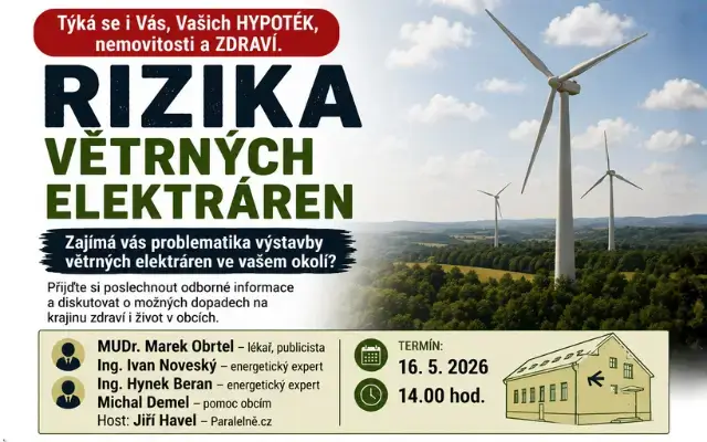 Rizika větrných elektráren - beseda