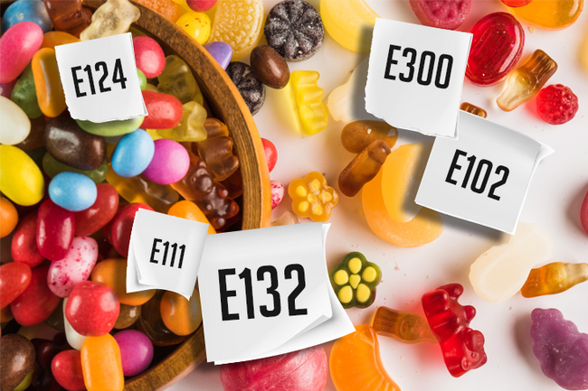 Barviva v cukrovinkách a nápojích